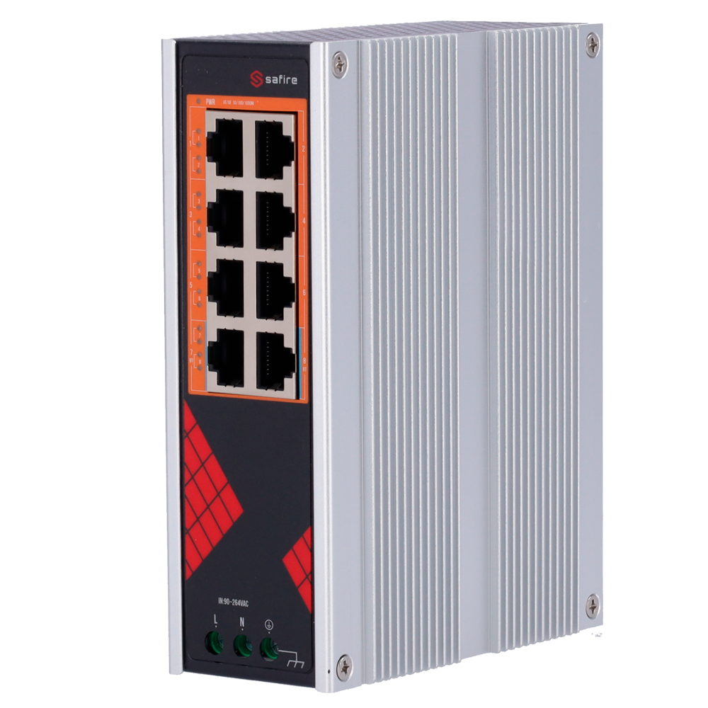 Safire Switch POE 6 Porte PoE+ 30W + 2 Porte Hi-PoE 60W