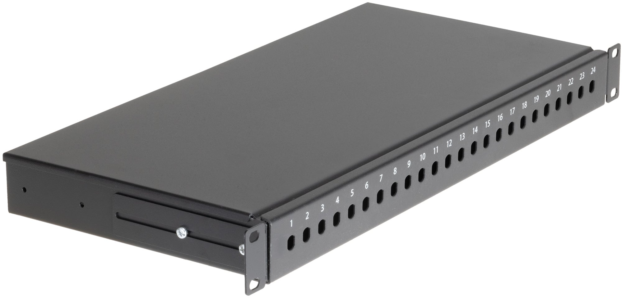 Cassetto Ottico 19'' 24 porte ST Nero Fisso