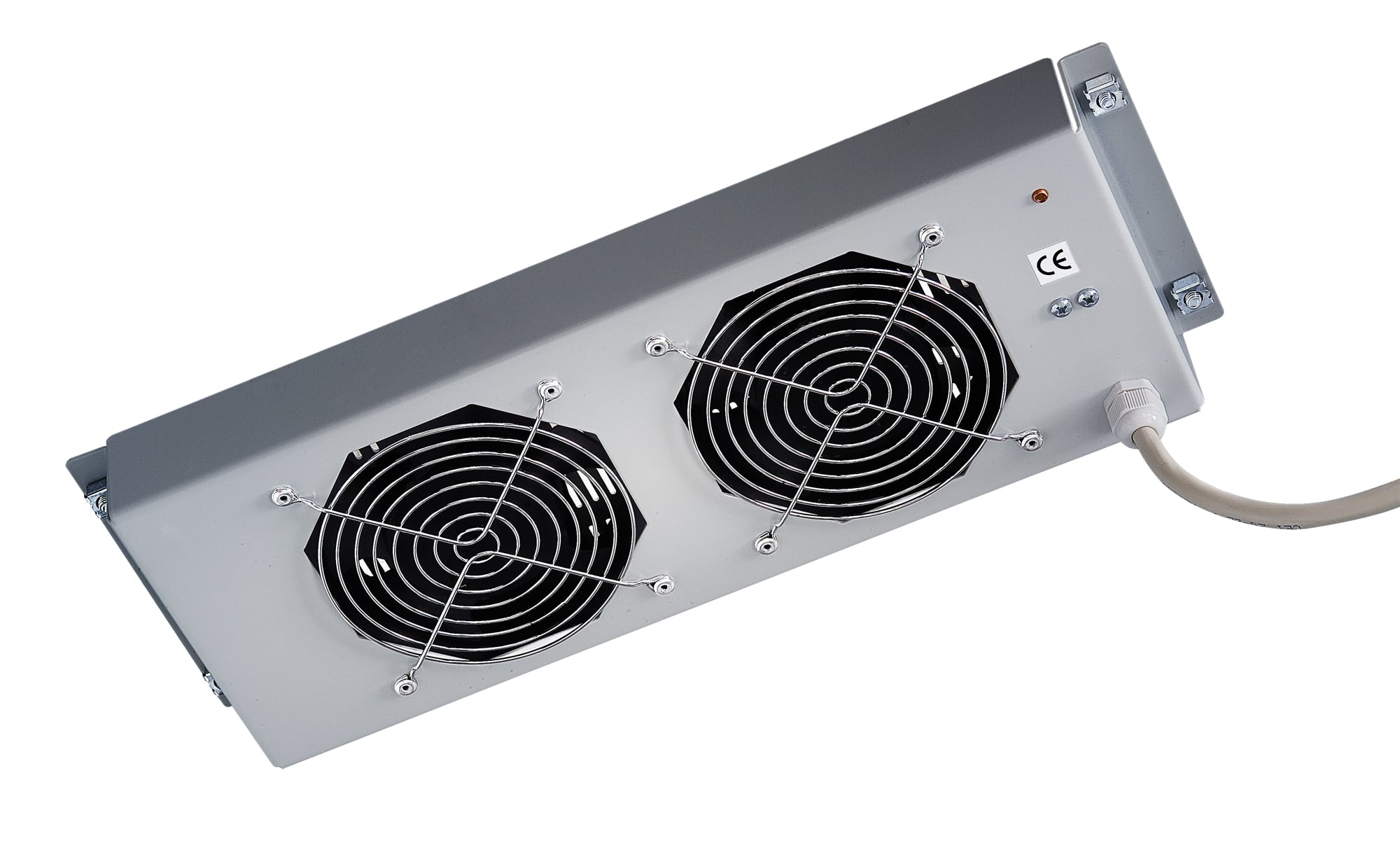 Gruppo di 2 Ventole a Soffitto Senza Termostato per Rack 19'' Grigio