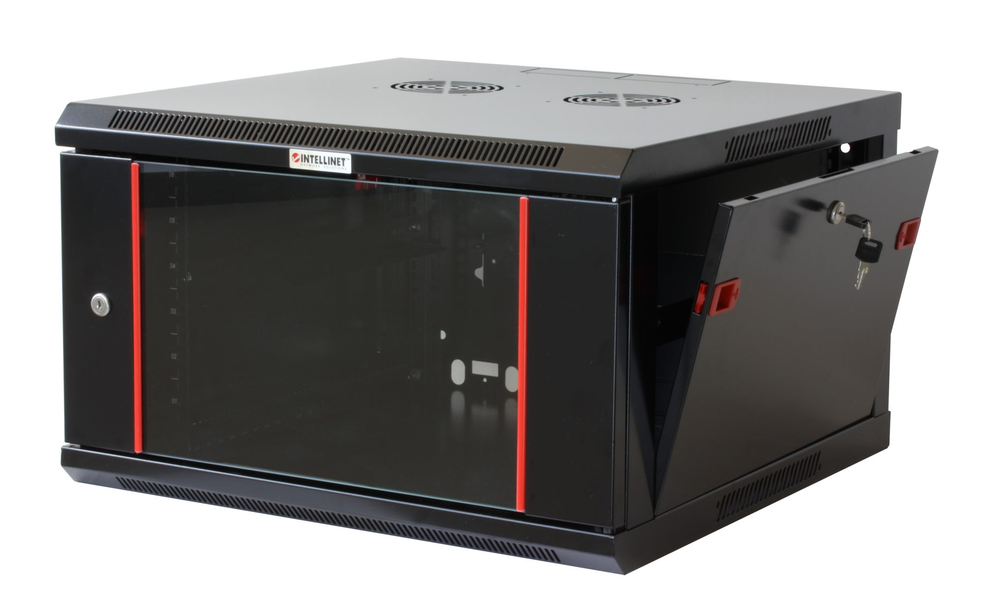 Armadio Rack 19'' a muro 6 unit&agrave; sezione unica prof. 600mm Nero