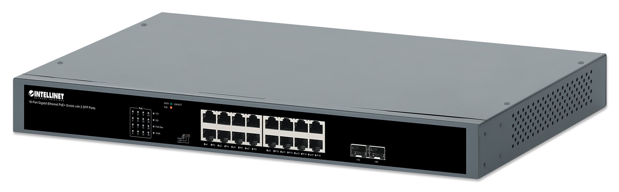 Gigabit Ethernet Switch PoE+ 16 porte con 2 porte SFP