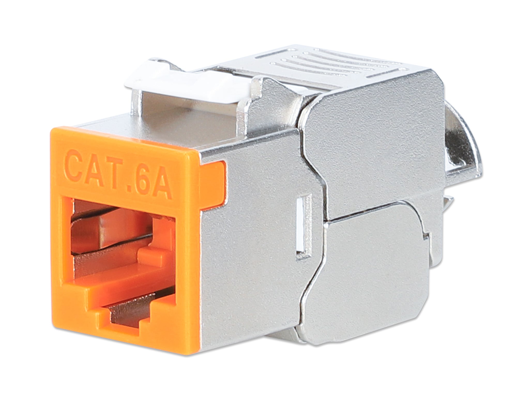 Frutto Keystone RJ45 Cat.6A 10G Slim STP Toolless Arancione