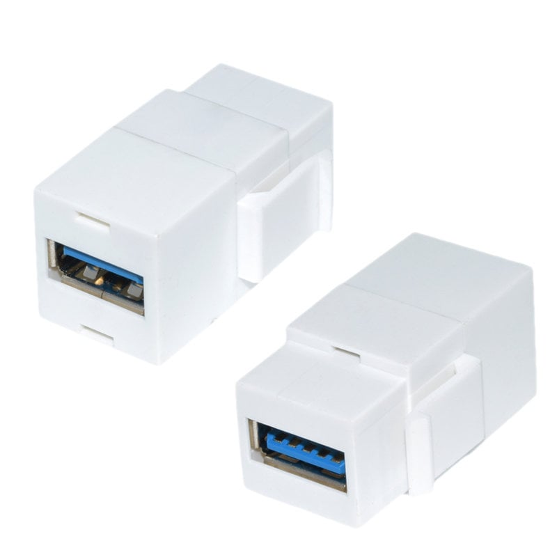 Adattatore Keystone 2x USB 3.0 A Femmina Bianco